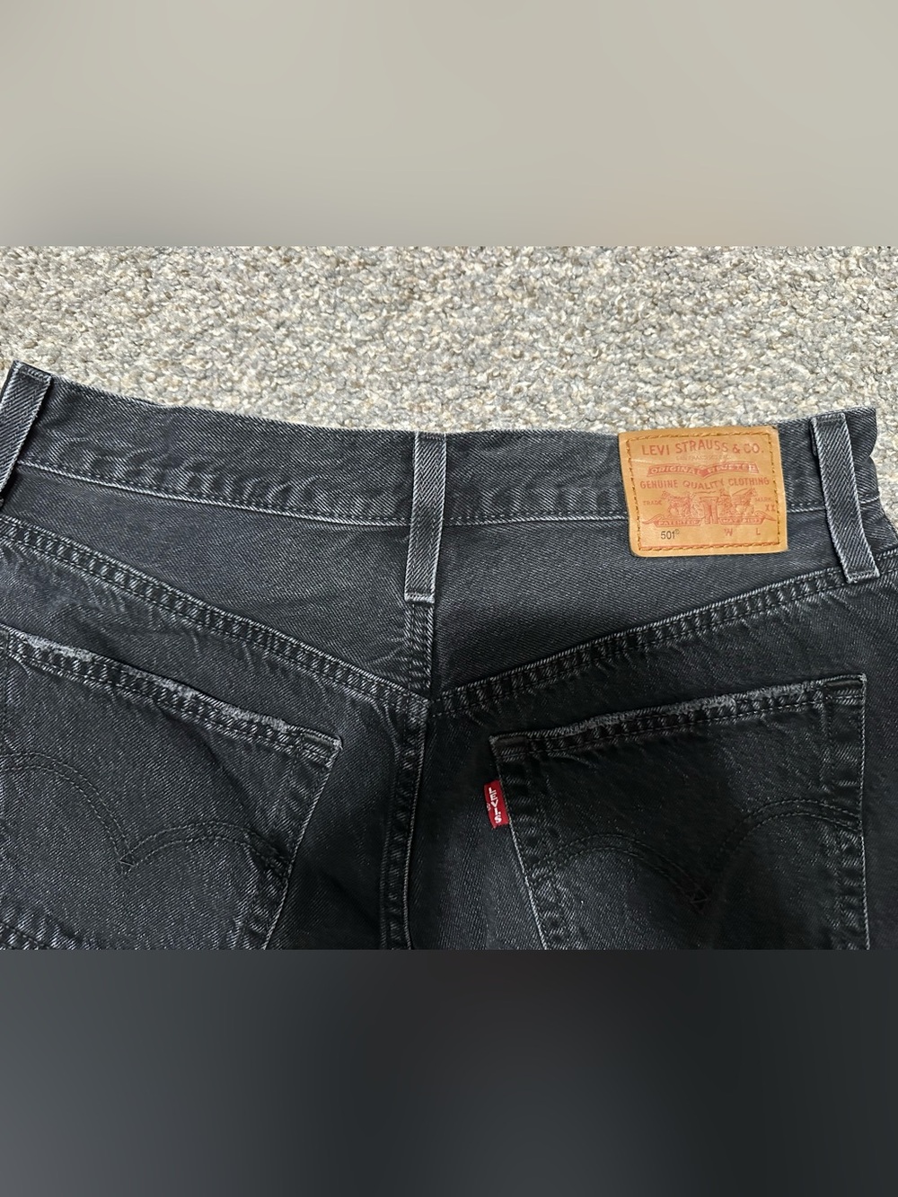 Levi's Black 501 Distressed Cutoff Jean Shorts - Picture 2 of 3